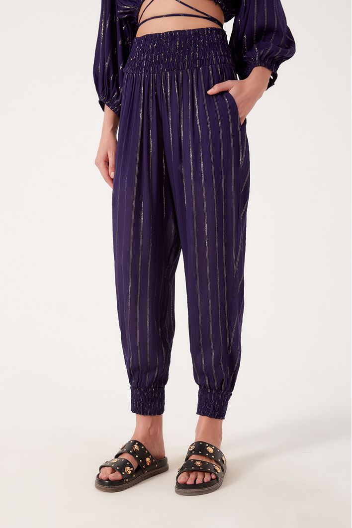 Calça Lurex Lastex Cintura