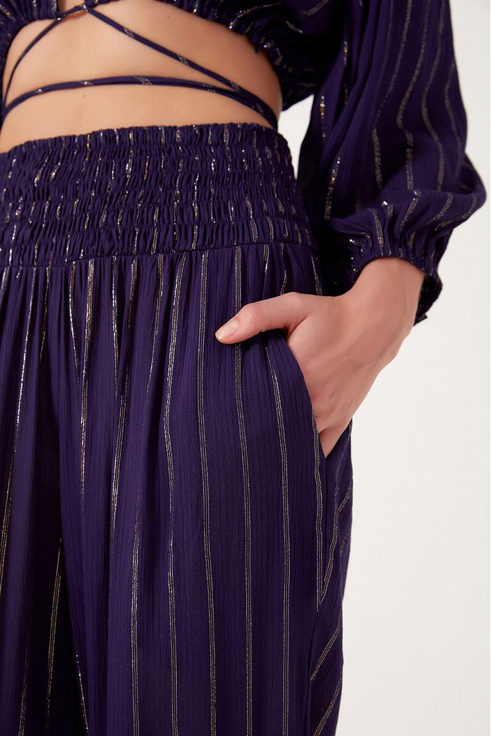 Calça Lurex Lastex Cintura