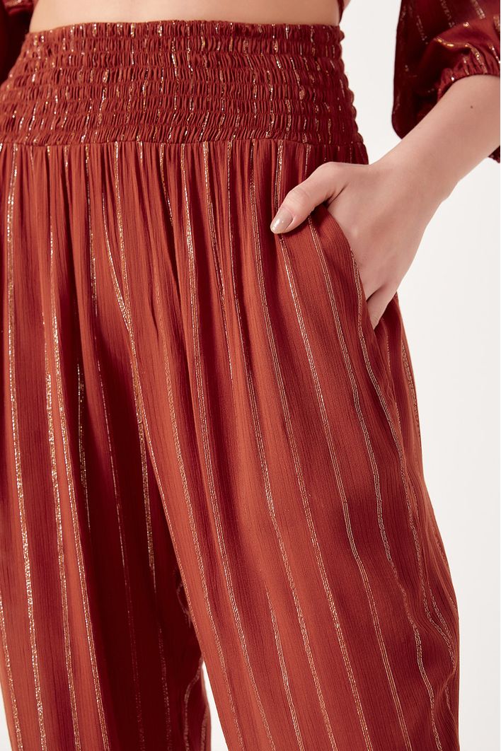 Calça Lurex Lastex Cintura