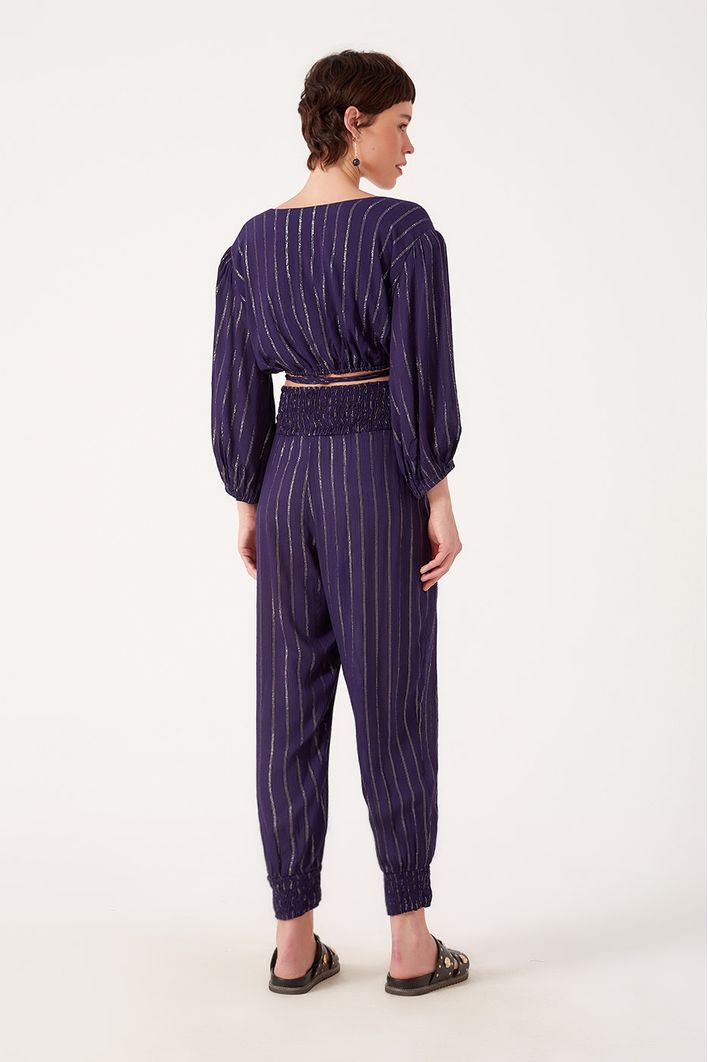 Calça Lurex Lastex Cintura