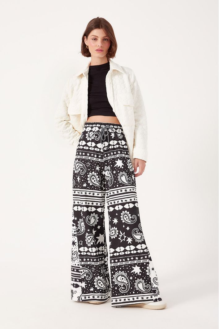 Calça Moletom Estampa Paisley Love