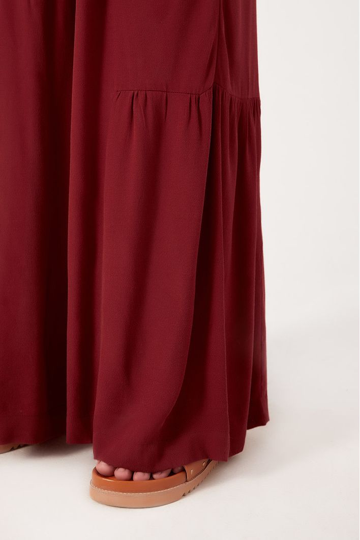 Calça Crepe Perna Com Recorte