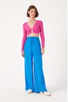Calça Pantalona Bolsos Laterais
