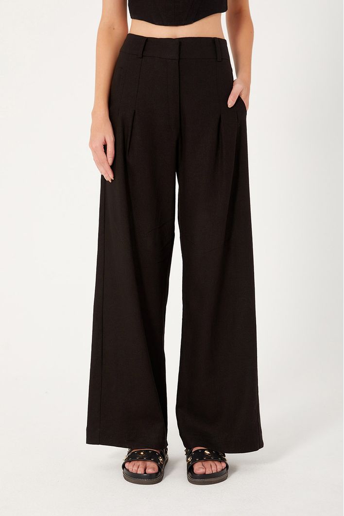 Calça Linho Pregas Frente