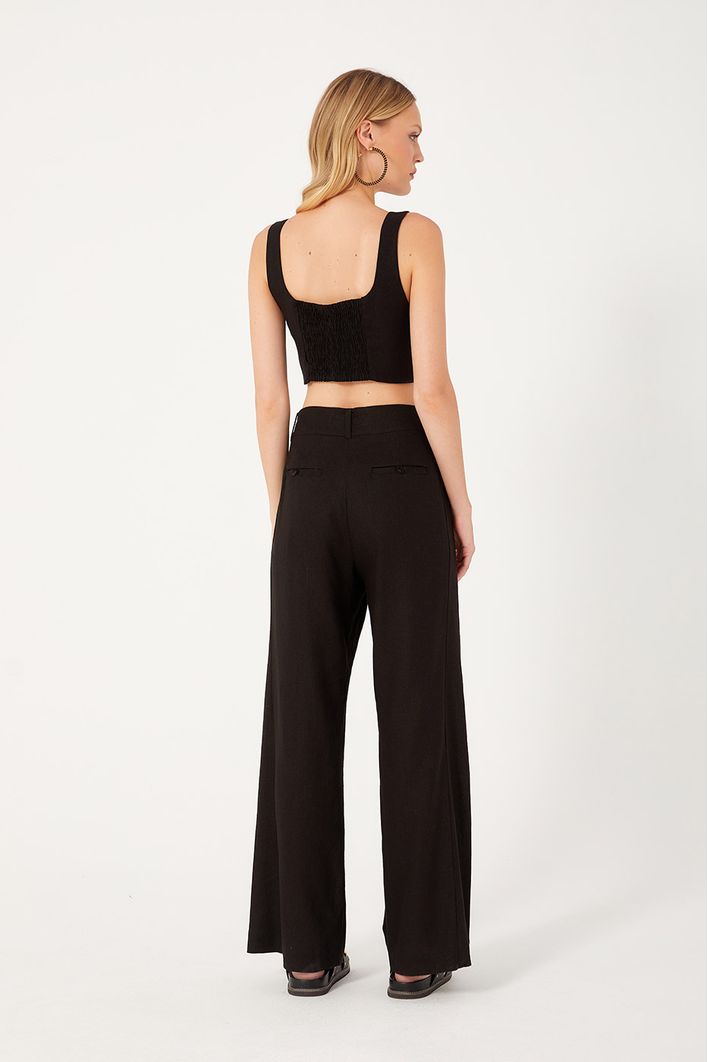 Calça Linho Pregas Frente