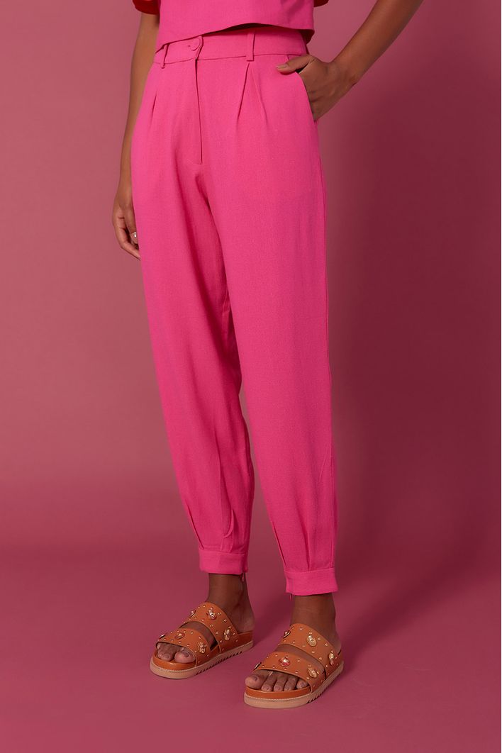 Calça Linho Alfaiataria Pregas