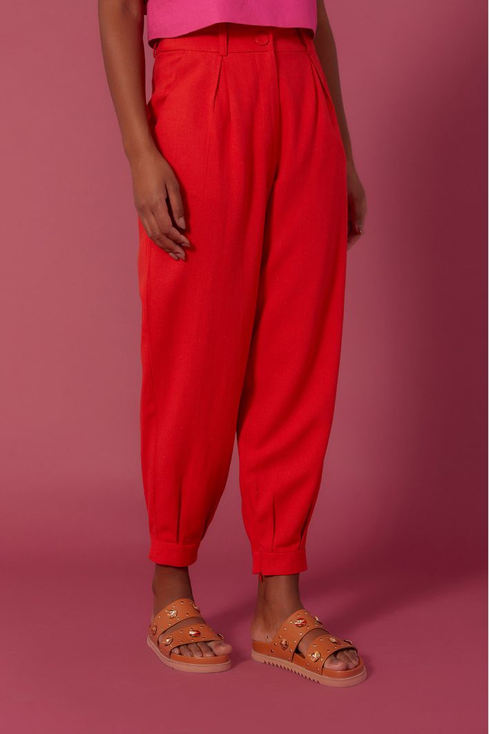 Calça Linho Alfaiataria Pregas