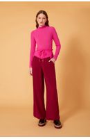 Calça Bicolor Com Cadarço Cintura