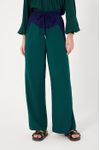 Calça Bicolor Com Cadarço Cintura