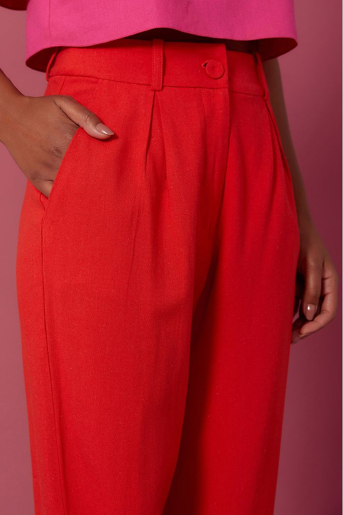 Calça Linho Alfaiataria Pregas