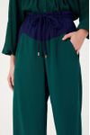 Calça Bicolor Com Cadarço Cintura