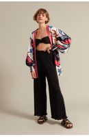 Calça Pantacourt Plissada