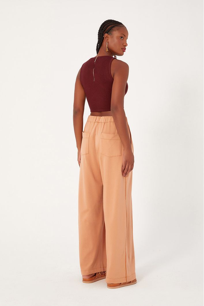 Calça Pantalona Pregas