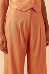 Calça Linho Pantalona Recorte Frente