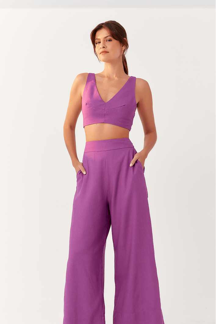 Calça Linho Bolso Faca Bf