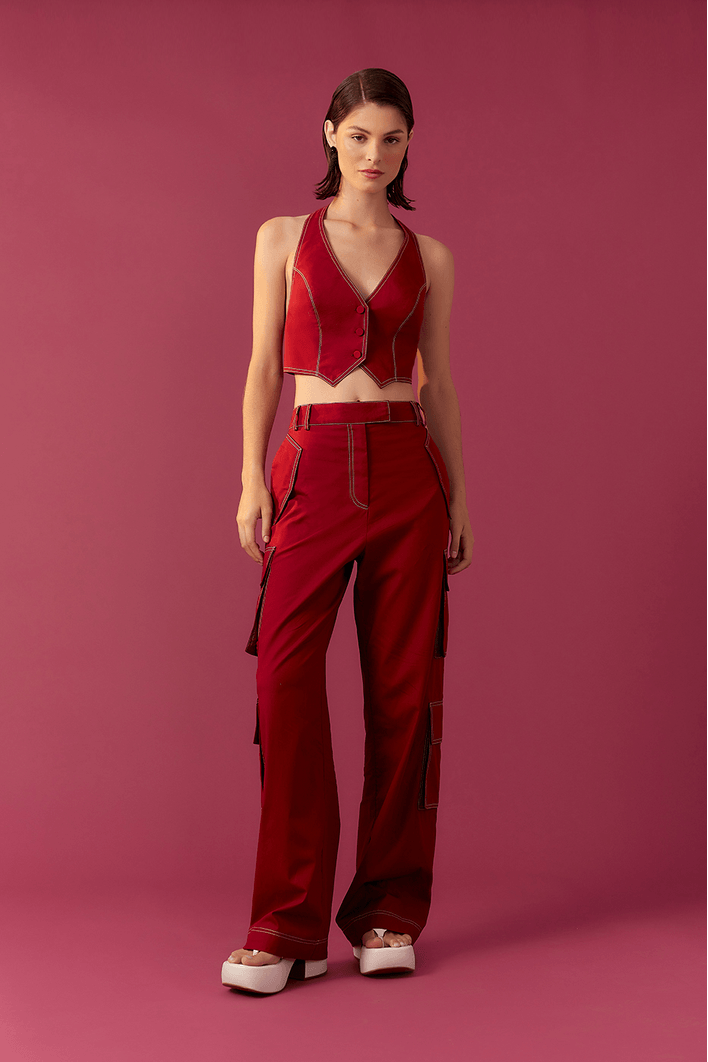 Calça Cargo Alfaiataria Pespontos