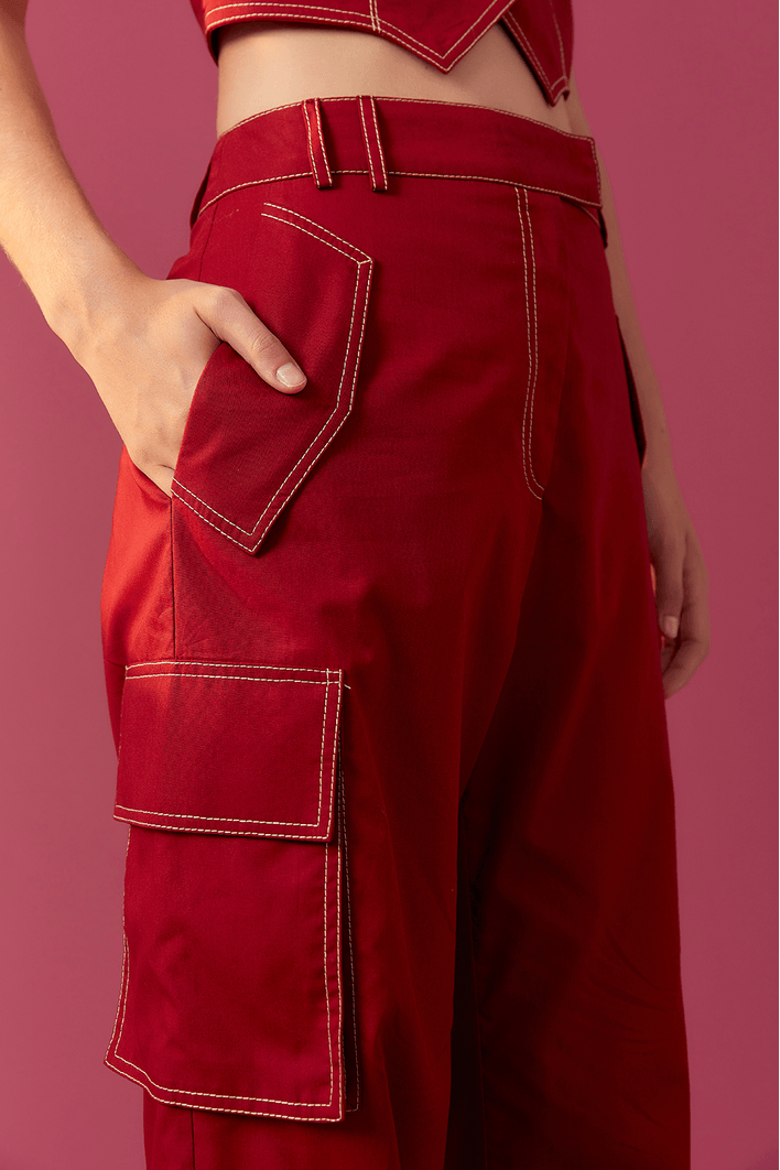 Calça Cargo Alfaiataria Pespontos