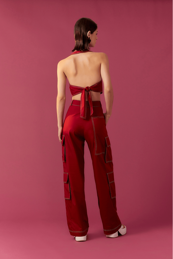 Calça Cargo Alfaiataria Pespontos