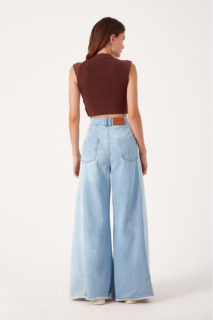 Calça Jeans Flare Recorte
