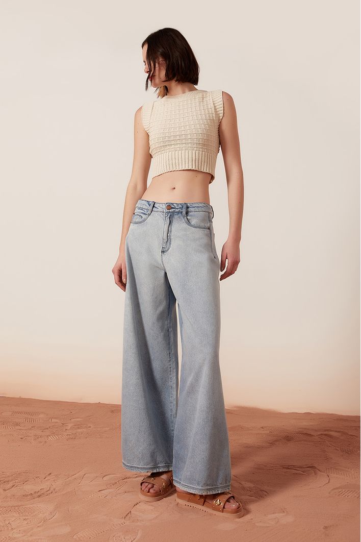 Calça Jeans Detalhe Pence