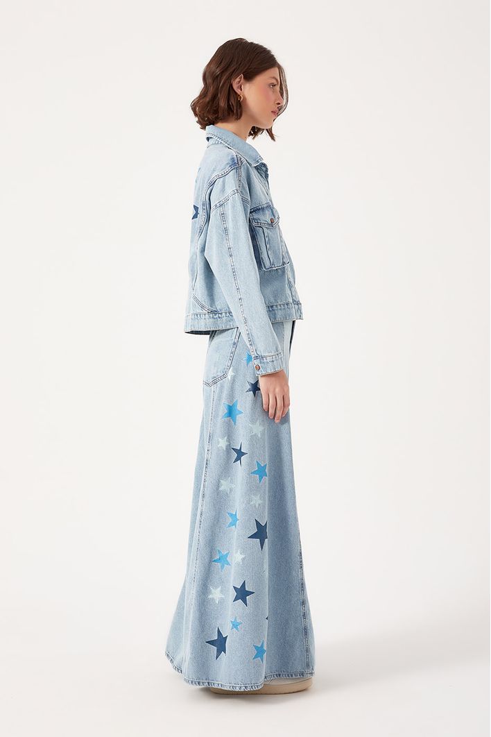 Calça Jeans Detalhe Estrelinhas