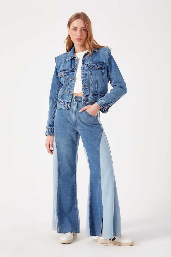 Calça Jeans Bicolor