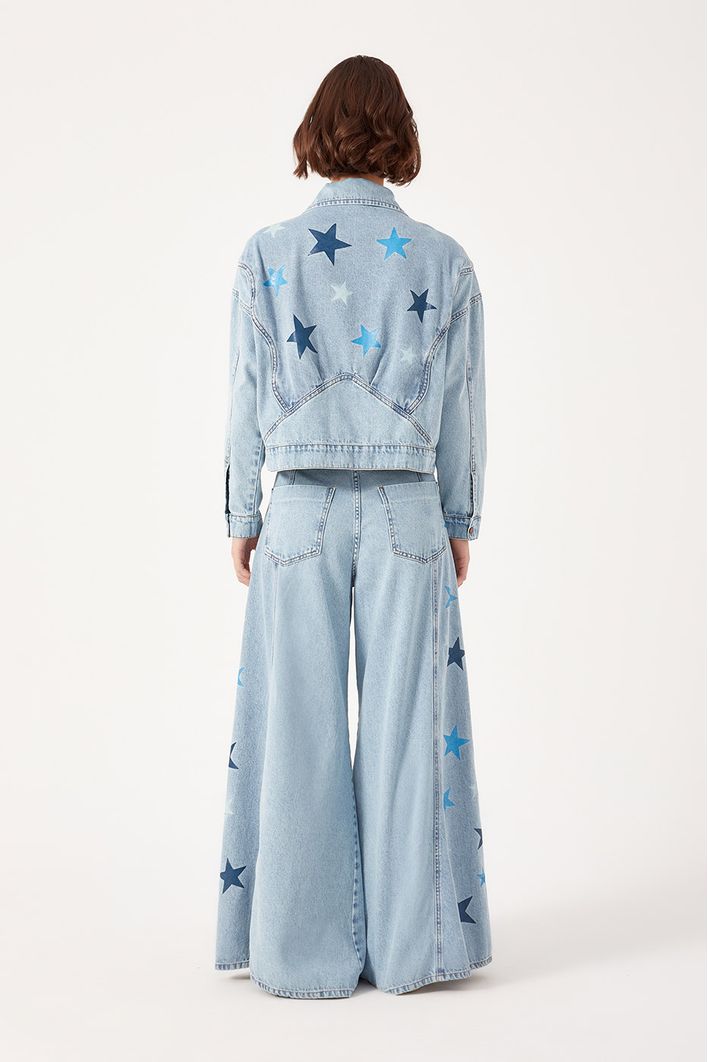 Calça Jeans Detalhe Estrelinhas