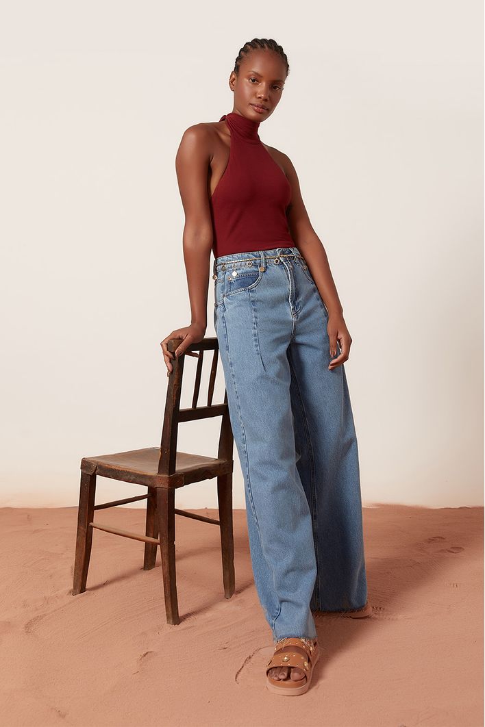 Calça Jeans Boyfriend Prega