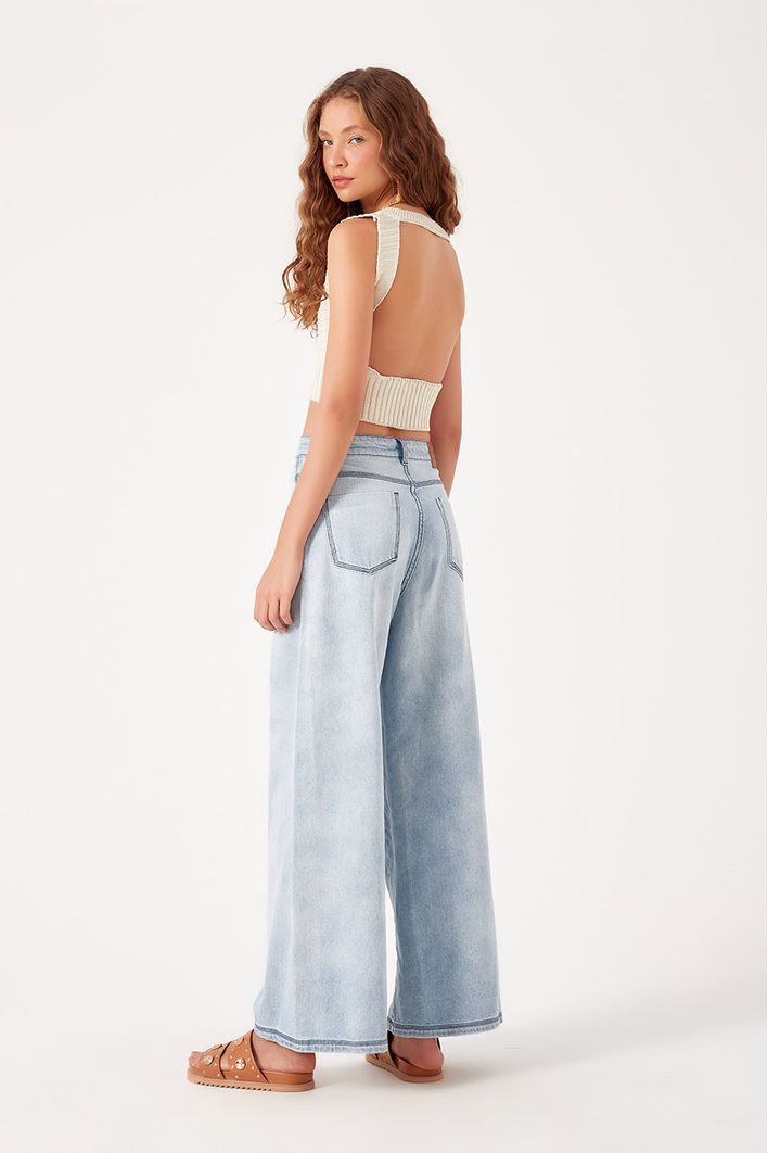 Calça Jeans Detalhe Pence