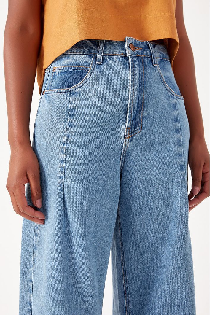 Calça Jeans Boyfriend Prega