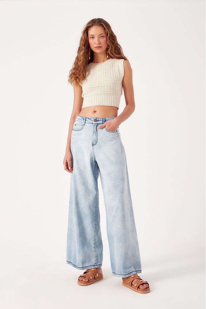Calça Jeans Detalhe Pence