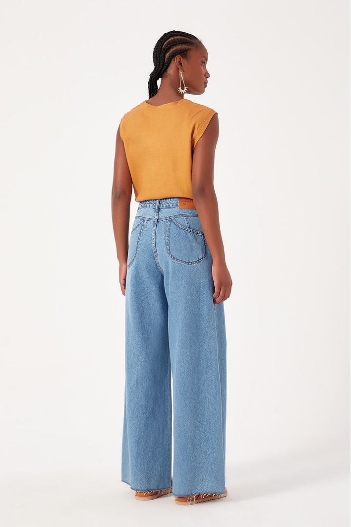 Calça Jeans Boyfriend Prega