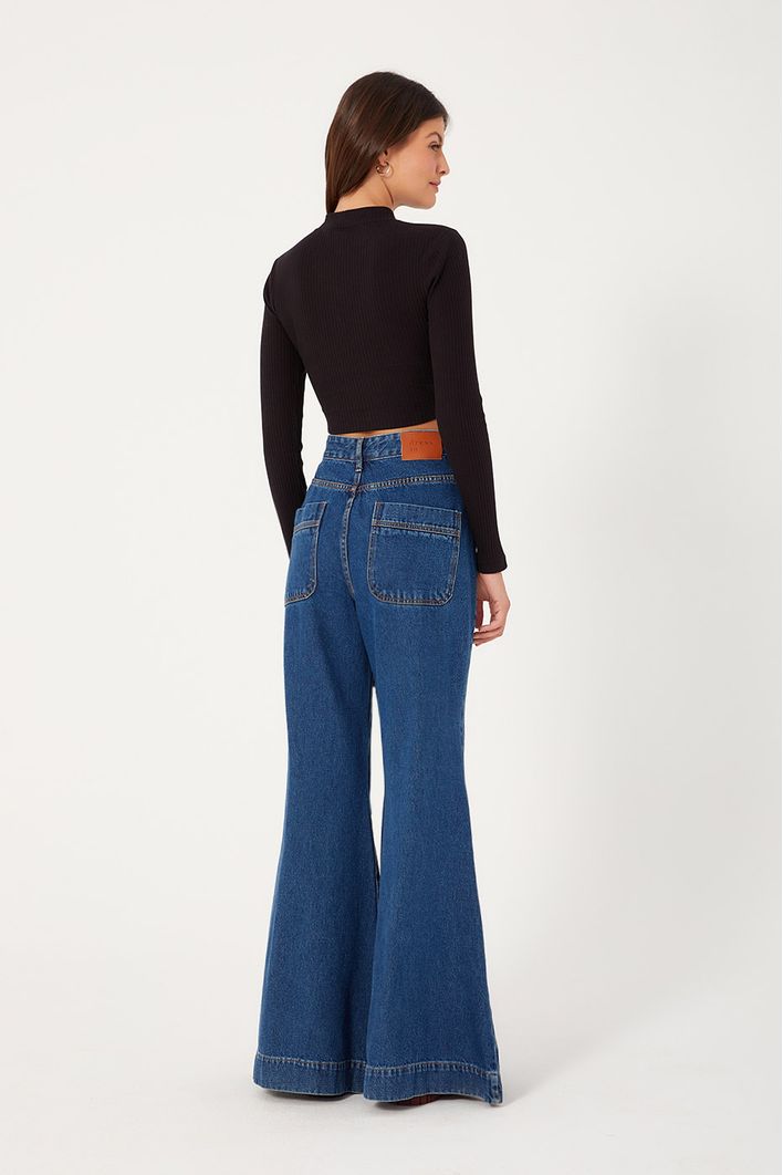Calça Jeans Flare Dark