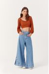 Calça Jeans Cropped Bainha