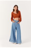 Calça Jeans Cropped Bainha