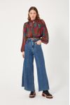 Calça Jeans Cropped Recortes