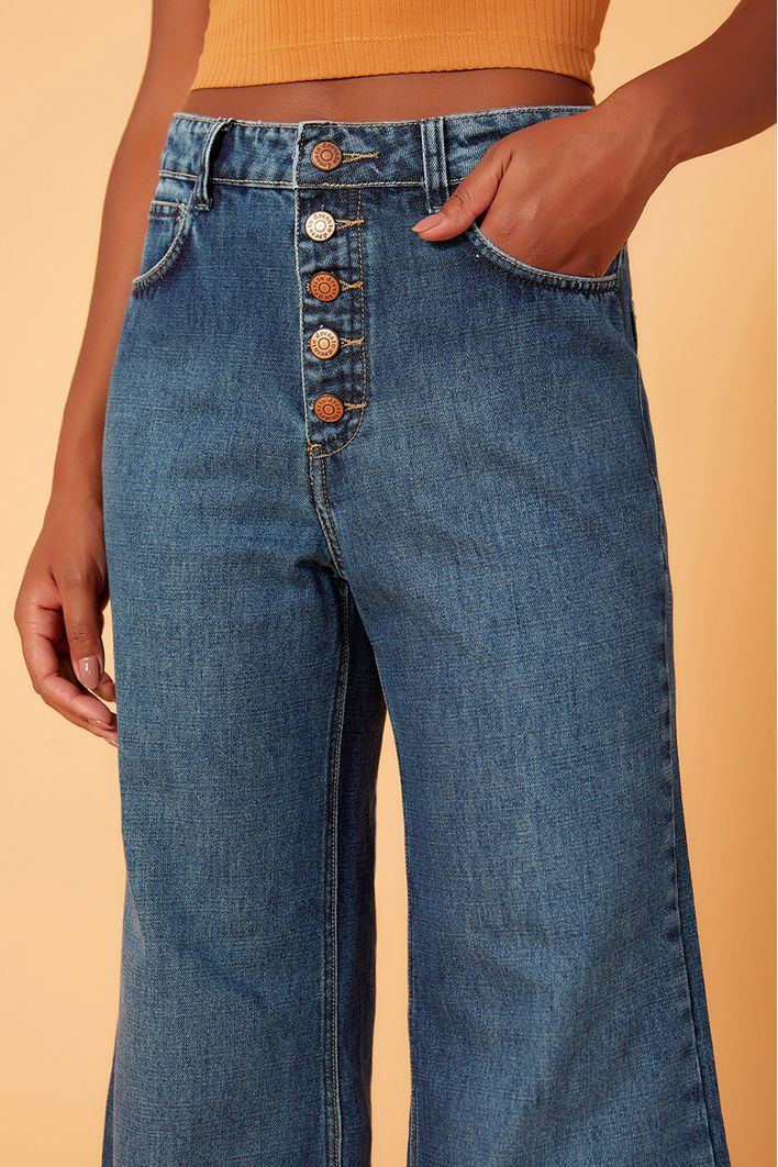 Calça Jeans Botões Braguilha
