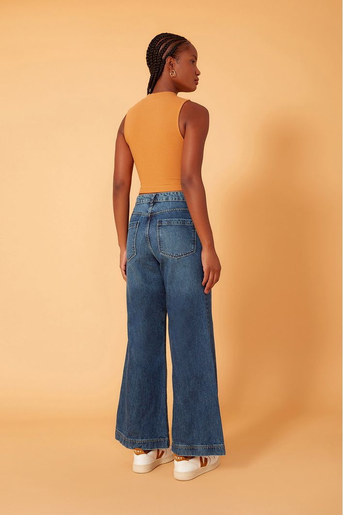 Calça Jeans Botões Braguilha