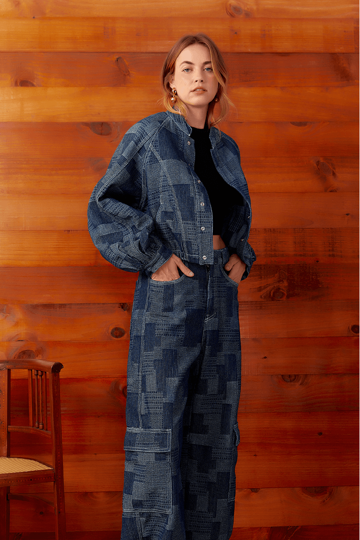 Calça Jeans Patchwork
