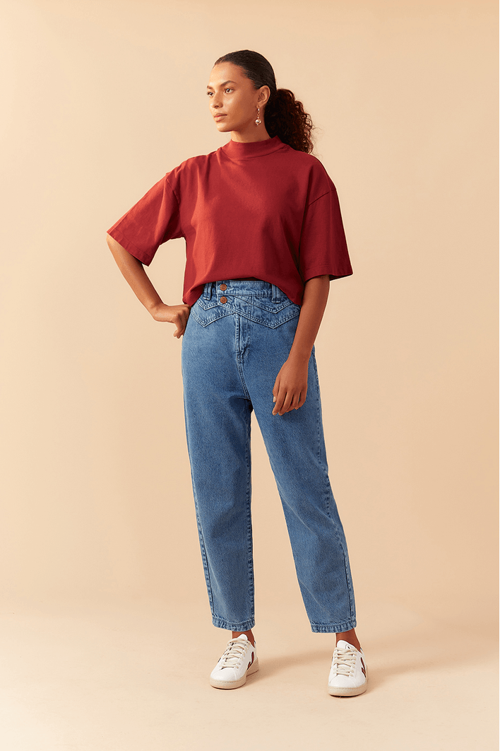 Calça Jeans Recortes Pala