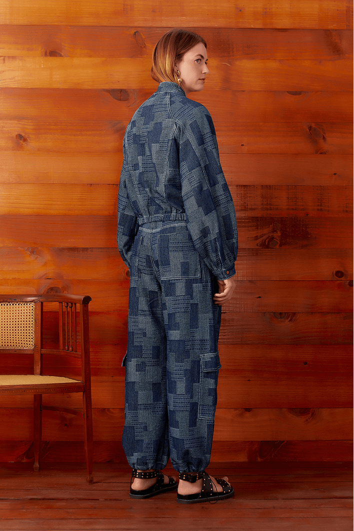 Calça Jeans Patchwork