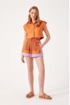 Short Linho Recortes Color
