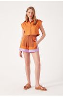 Short Linho Recortes Color