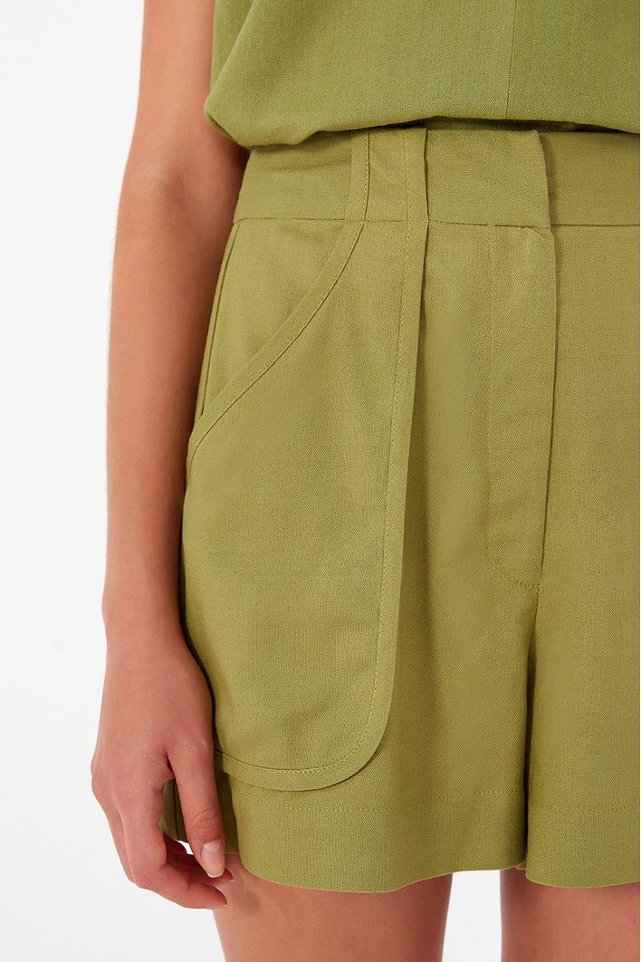 Short Linho Bolso Frente
