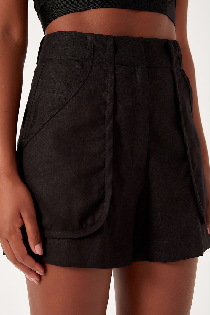 Short Linho Bolso Frente