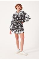 Short Moletom Estampa Paisley Love
