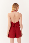 Short Linho Pregas Frente