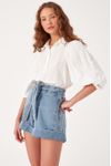 Short Jeans Faixa Pespontada