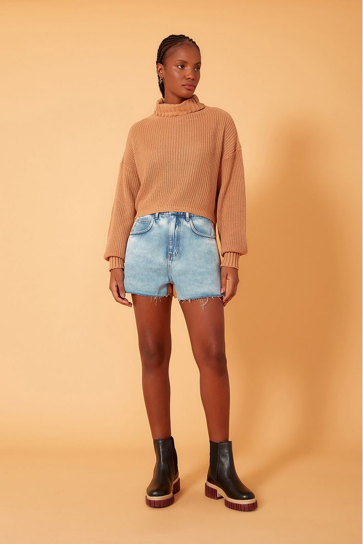 Short Jeans Detalhe Color
