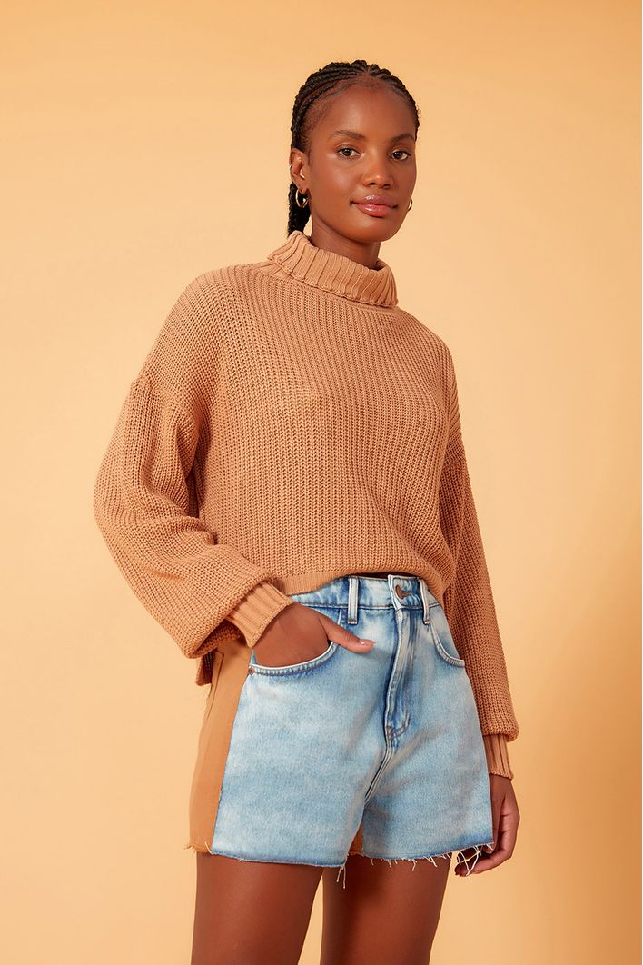 Short Jeans Detalhe Color